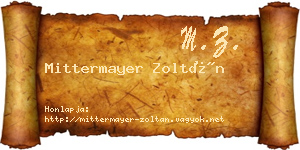 Mittermayer Zoltán névjegykártya
